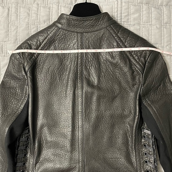 Yigal Azrouël Lace-Up Detail Leather Jacket $2190 - Picture 7 of 9